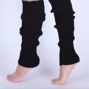 1 Pair Black Leg Warmers, Suitable For Autumn/Winter Dance Practice